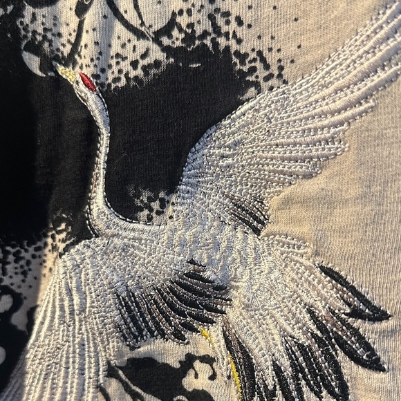 Vintage Japanaese Embroidered Black Graphic T-Shirt - Picture 5 of 7